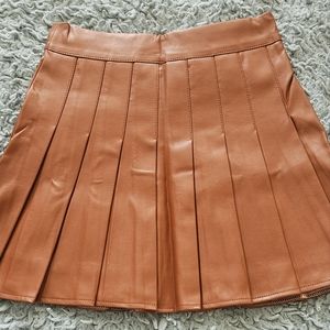 Brown Faux Leather Skirt